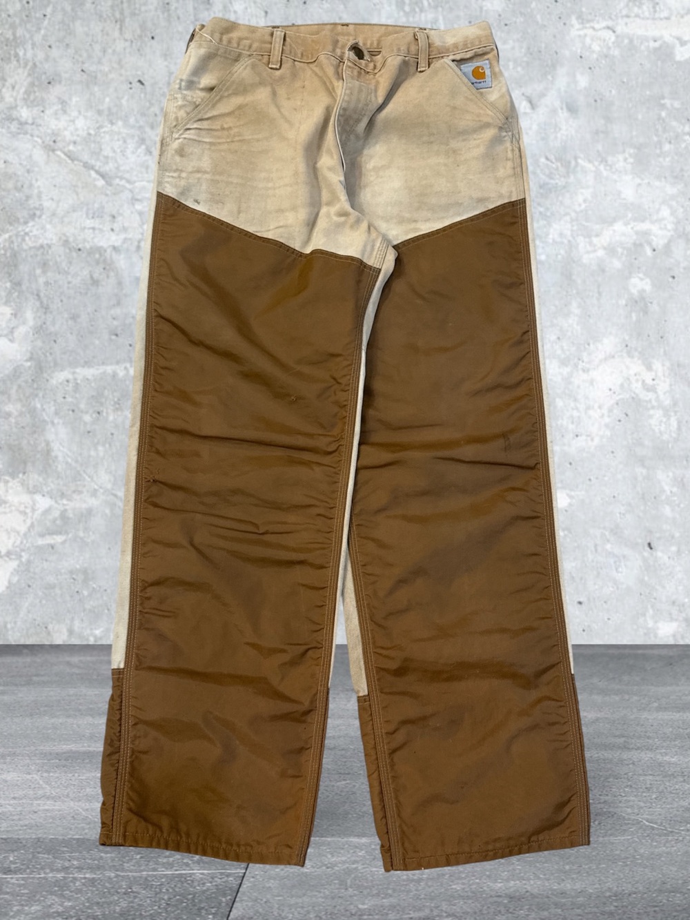 Rare VTG CARHARTT Double Reinforced Knee Hunting Brush Briar Pants 90s Brown 38